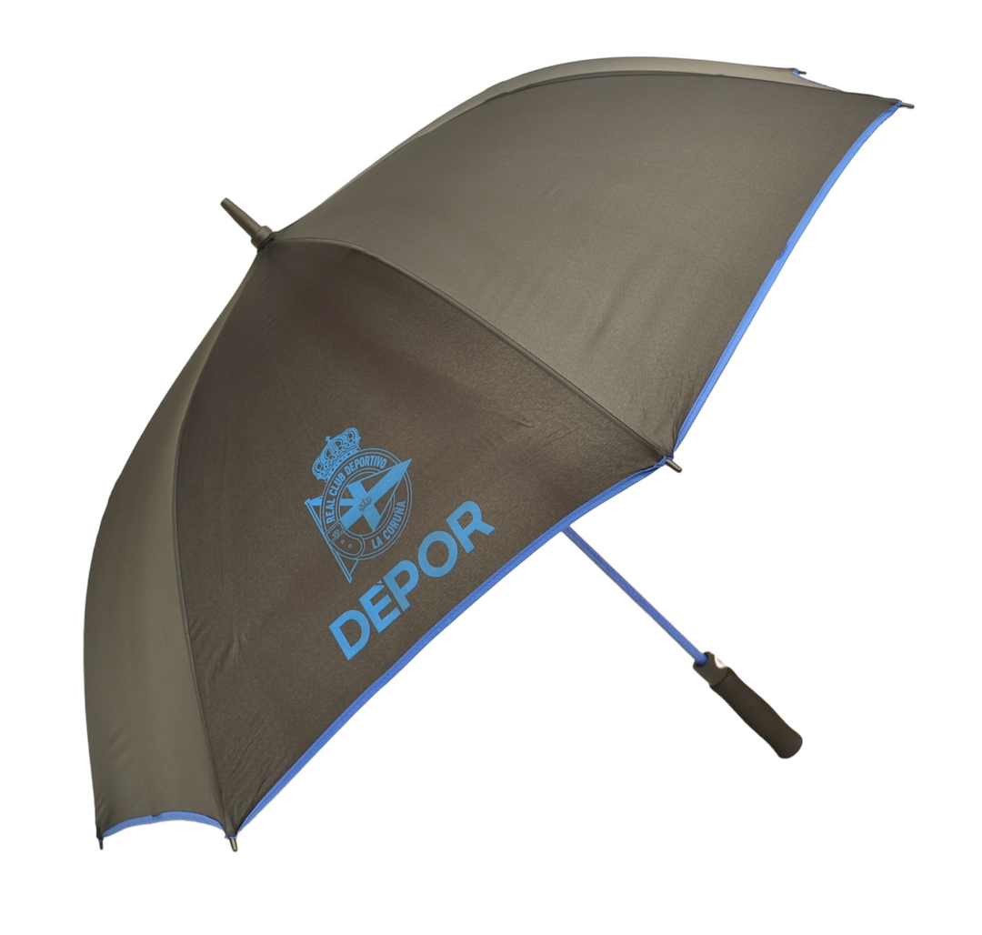 PARAGUAS GRANDE ESCUDO AZUL DEPOR - GRIS OSCURO