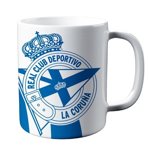 TAZA CERAMICA ESCUDO DEPORTIVO DE LA CORUÑA - AZUL/BLANCO
