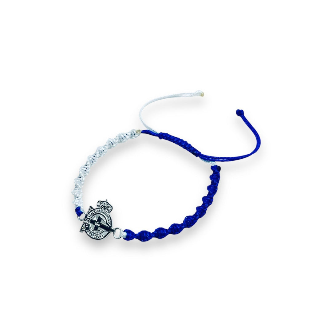 SPORT SHIELD SILVER BRACELET - WHITE/BLUE