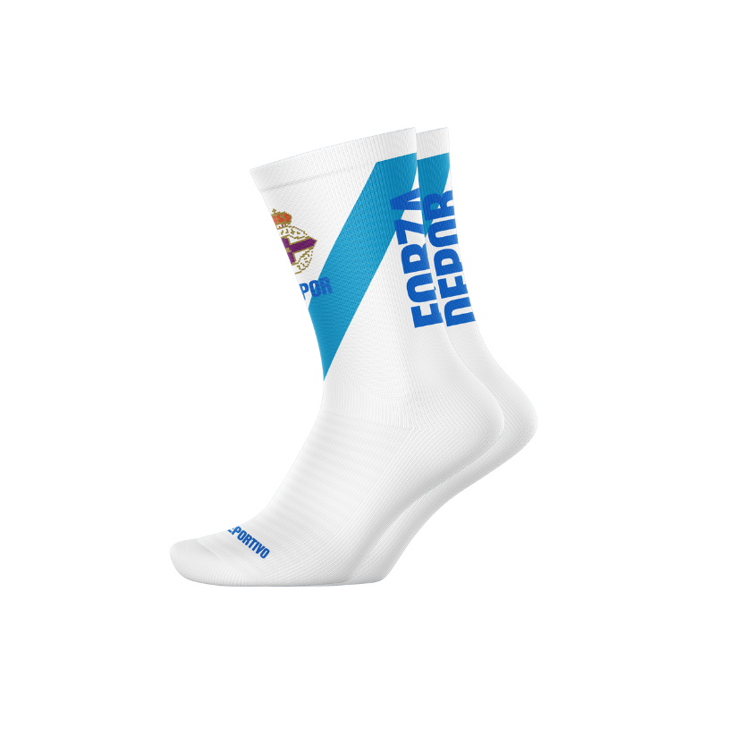 CALCETIN TECNICO DEPORTIVO BLANCO AZUL - BLANCO