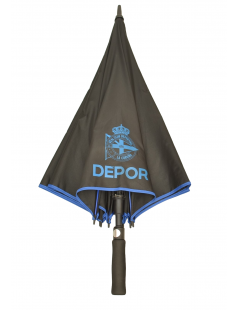 paraguas-grande-negro-deportivo-de-la-coruña-escudo-azul-paraguas-automático-DEPOR