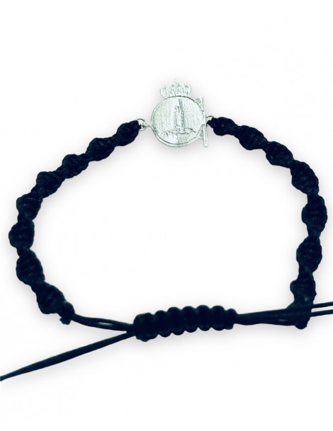 pulsera-deportivo-de-la-coruña-pulsera-nylon-negra-escudo-dépor-plata-pulseras-adulto-unisex-regalo-original