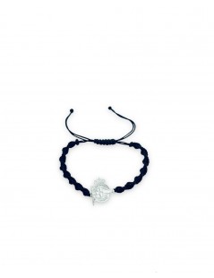pulsera-deportivo-de-la-coruña-pulsera-nylon-negra-escudo-dépor-plata-pulseras-adulto-unisex-regalo-original