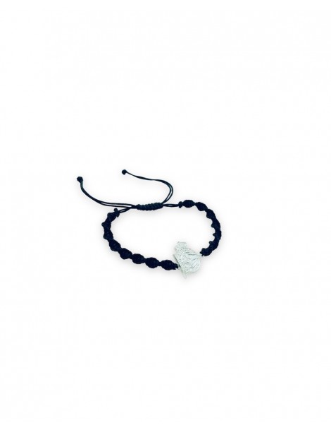 pulsera-deportivo-de-la-coruña-pulsera-nylon-negra-escudo-dépor-plata-pulseras-adulto-unisex-regalo-original