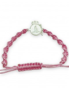 pulsera-deportivo-de-la-coruña-pulsera-nylon-rosa-escudo-dépor-plata-pulseras-junior-regalo-original-niña
