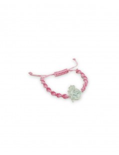pulsera-deportivo-de-la-coruña-pulsera-nylon-rosa-escudo-dépor-plata-pulseras-junior-regalo-original-niña