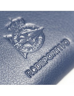 cartera-mujer-deportivo-de-la-coruña-monedero-elegante-señora-color-azul-grabado-escudo-dépor-caja-regalo