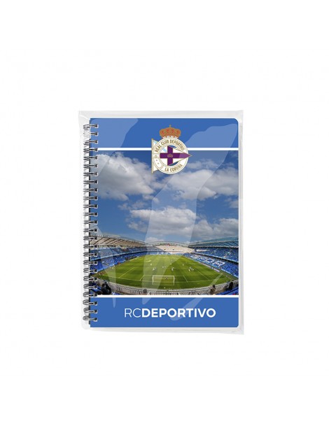 cuaderno-deportivo-de-la-coruña-cuaderno-efecto-optico-tamaño-a5-15x21-cm-cuadernos-papelería-depor-fondo-estadio-riazor