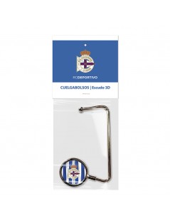 cuelgabolsos-estadio-riazor-cuelga-bolsos-deportivo-de-la-coruña-colgador-bolsas-gancho-plegable-cuelgabolsas-metal-ESCUDO-3D