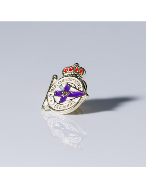 Pin-escudo-deportivo-de-la-coruña-pins-dorado-silueta-bandera-depor-colores