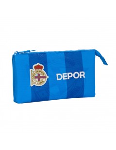estuche-triple-vuelta-al-cole-deportivo-de-la-coruña-club-de-futbol-estuches-porta-todo-azul-dépor-escudo-equipo