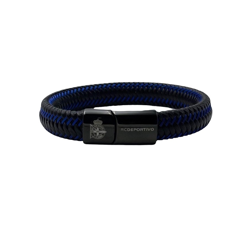 PULSERA AZUL Y NEGRA PIEL...