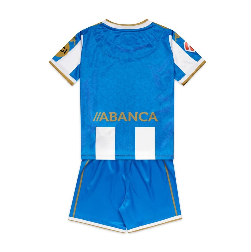 Sets_BOY_KIT 2026 HOME DEPORTIVO_Shorts / T-Shirt_Blue-White-Gold-SPONSOR 1 - DressedBack