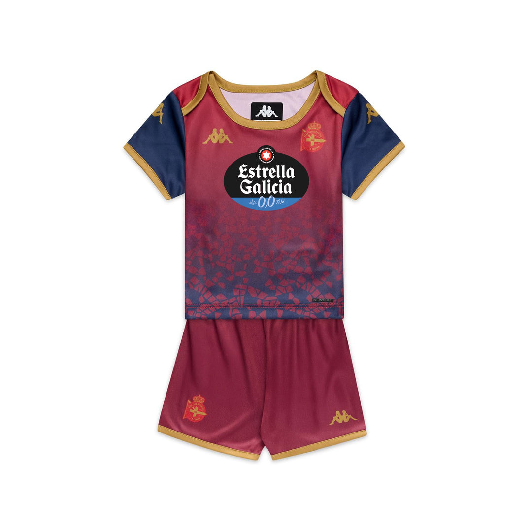 Sets_KID UNISEX_BABY KIT 2026 AWAY DEPORTIVO_Shorts / T-Shirt_Red-Blue Dk-Gold-SPONSOR 1 - Photo