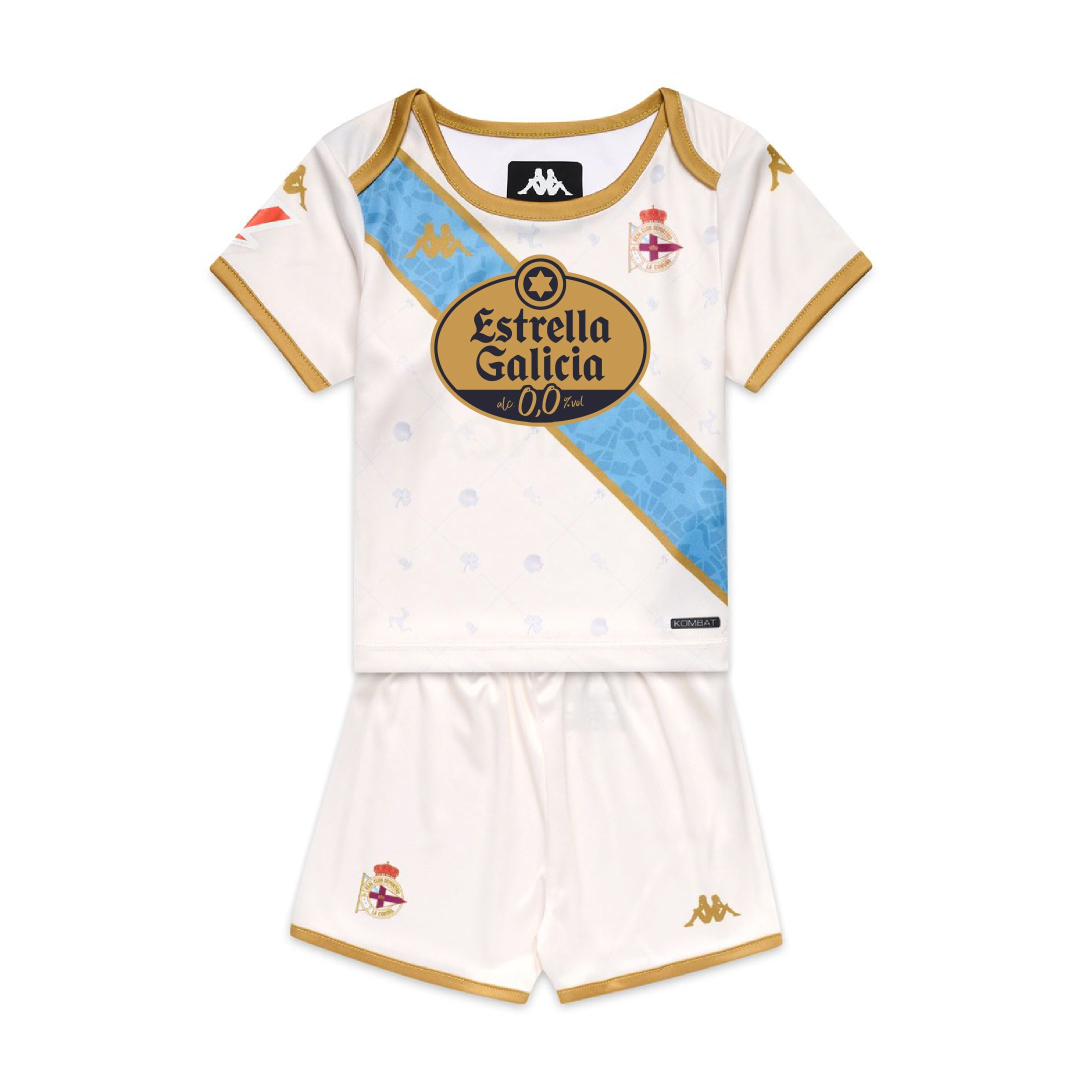 Sets Boy KIT 2026 THIRD DEPORTIVO White Antique-Azure-Gold-SPONSOR