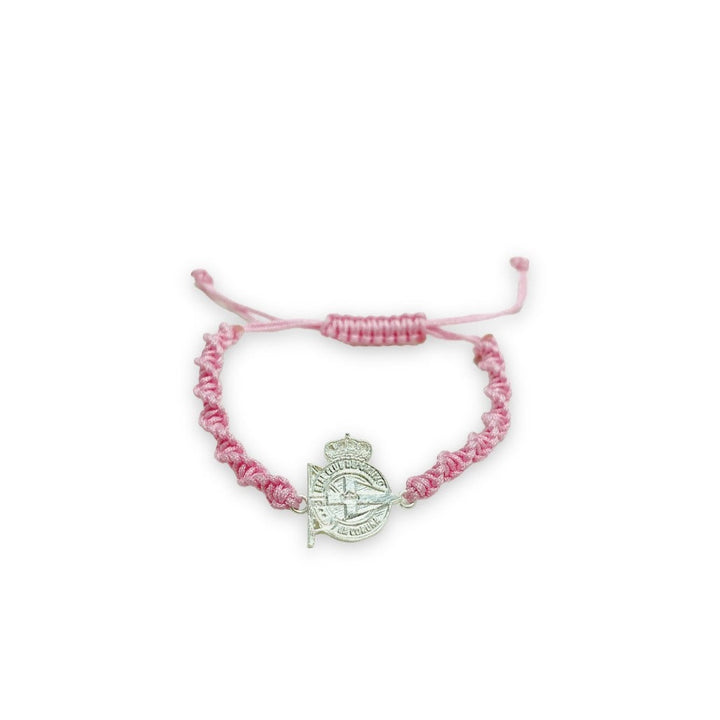 PULSERA DE NYLON JR - ROSA Y PLATA