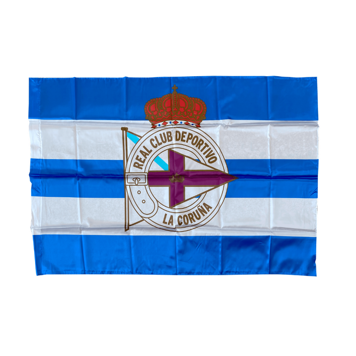 BANDERA GRANDE RAYAS HORIZONTALES ESCUDO - AZUL/BLANCO