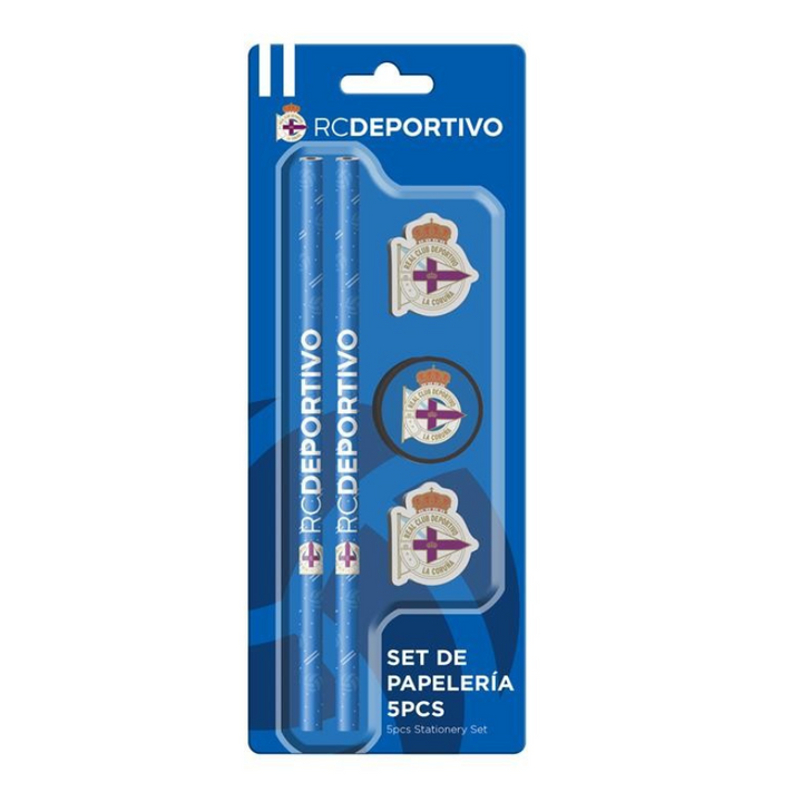 SET 5 PIEZAS PAPELERIA DEPORTIVO DE LA CORUÑA - AZUL