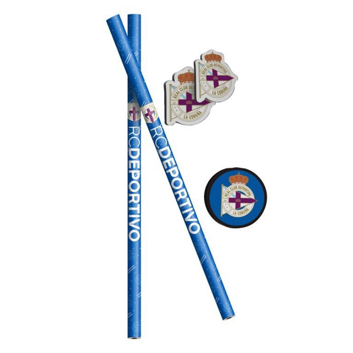 SET 5 PIEZAS PAPELERIA DEPORTIVO DE LA CORUÑA - AZUL