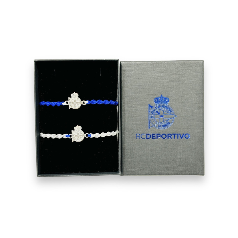 PACK PULSERAS BLANQUIAZULES DEPORTIVO PLATA - Unico