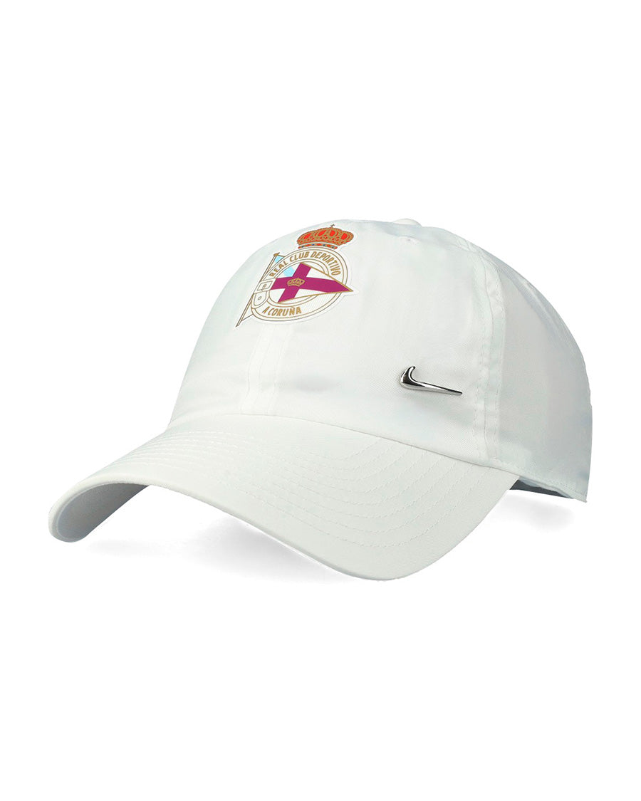 White Metal Swoosh Cap