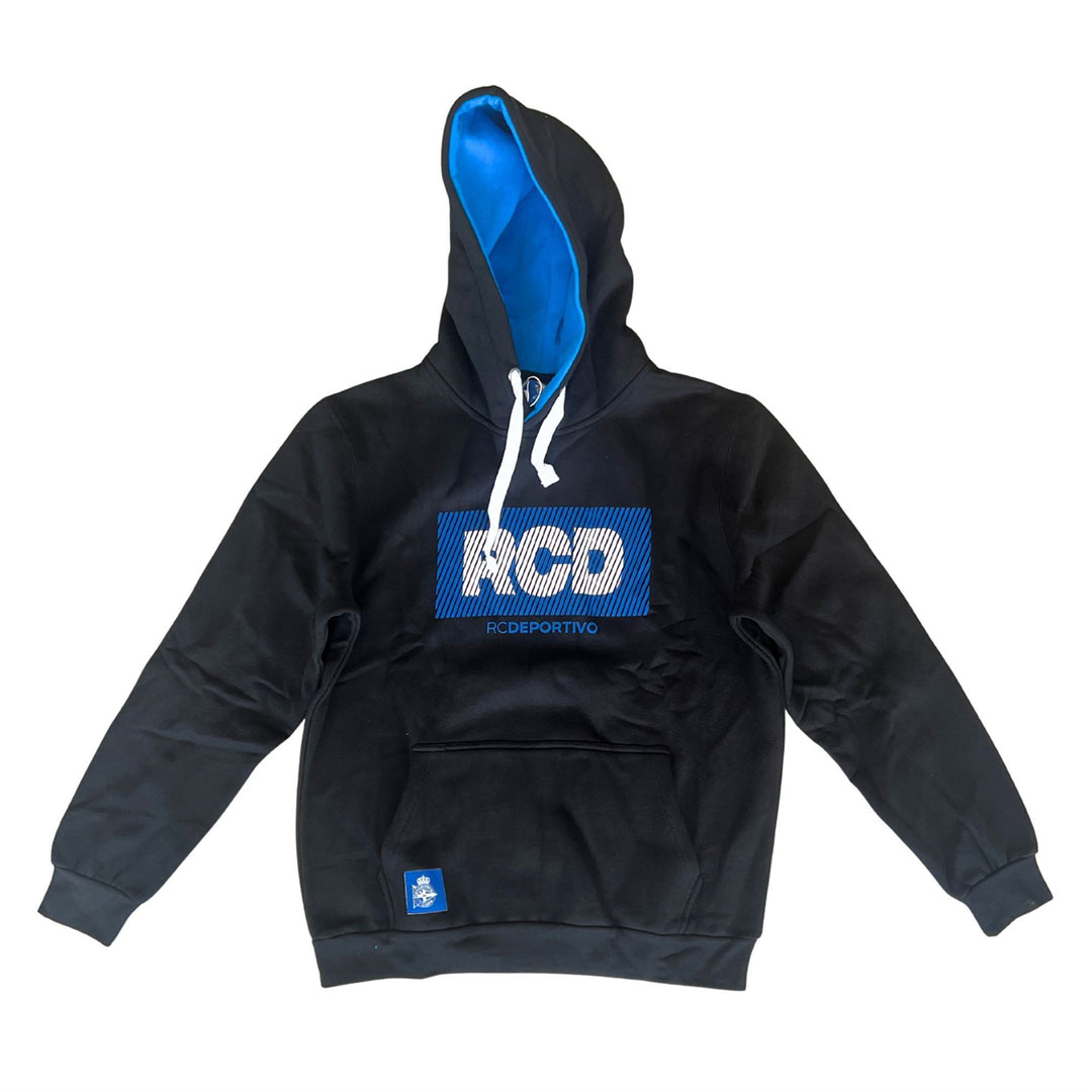 SUDADERA 1906 PECHO SERIGRAFIA GOMA DEPORTIVO DE LA CORUÑA - NEGRO 01