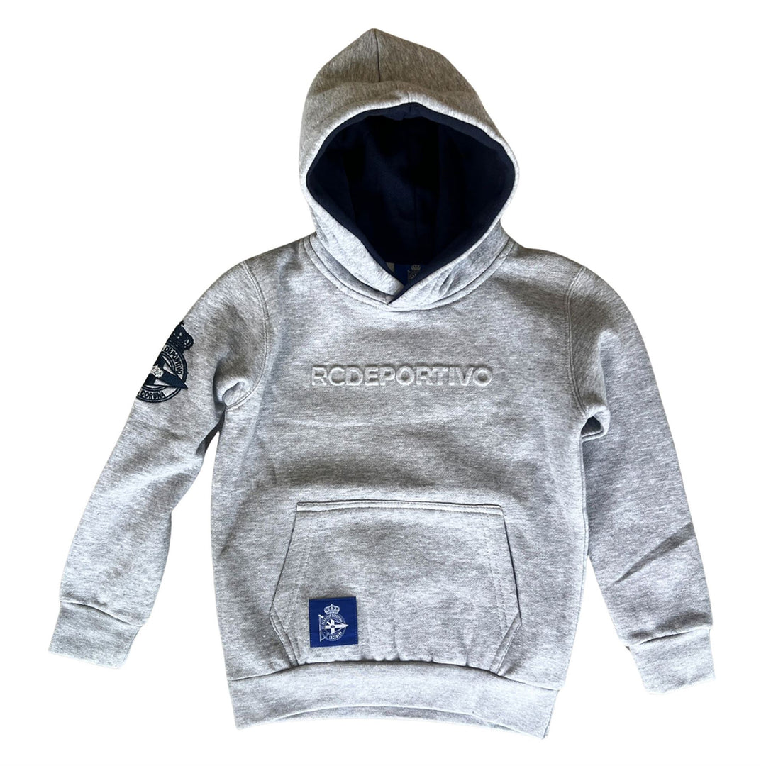 SUDADERA PREMIUM CON CAPUCHA DEPORTIVO DE LA CORUÑA - GRIS 01